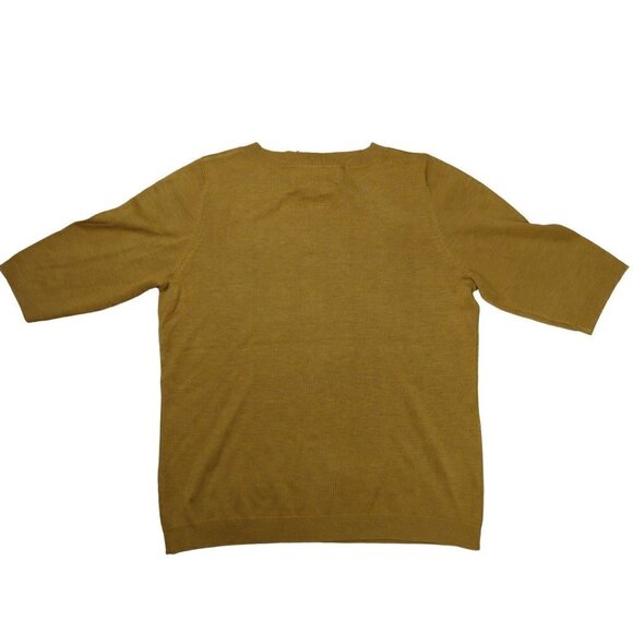 Bob Mackie Square Neck Short Sleeve Knit Top, Women's Medium - Picture 2 of 8